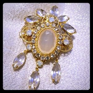 Vintage glam brooch, neo victorian
